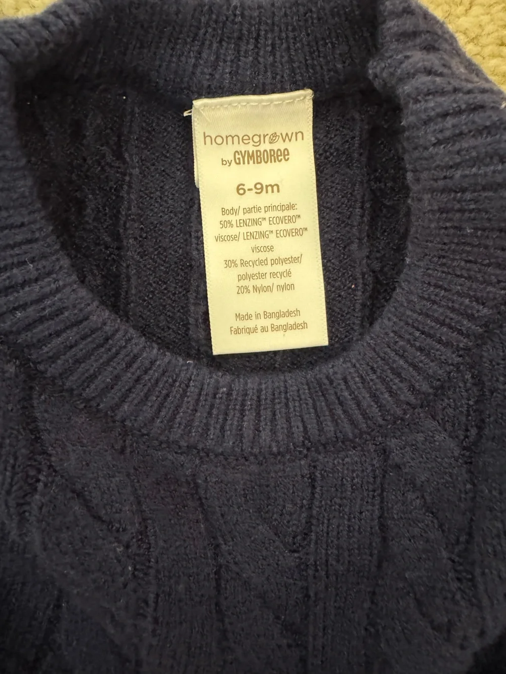 Gymboree Navy Cable-Knit Bow-Accent Sweater